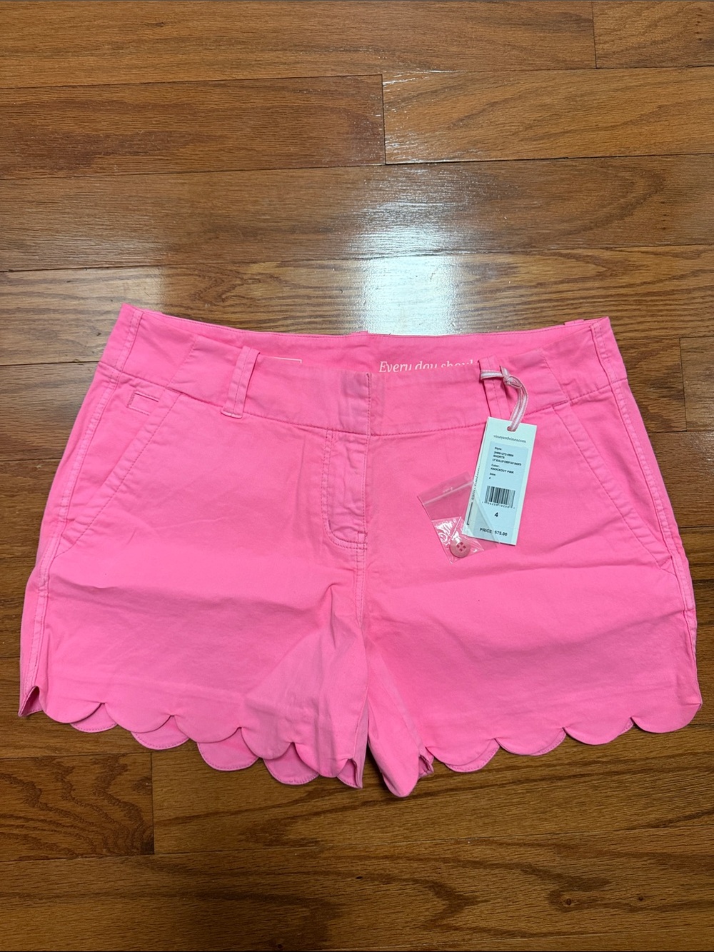 Vineyard Vines Pink Scallop Hem Bermuda Shorts